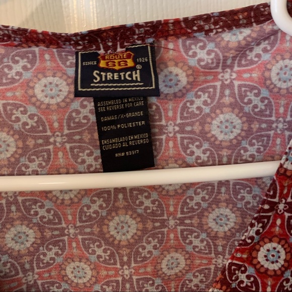 Beautiful Ruffled Red Ladies Blouse - Picture 4 of 8